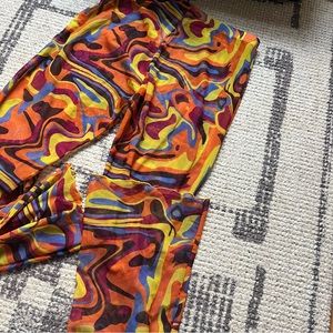 boohoo colorful 70s retro print cover up mesh beach pants